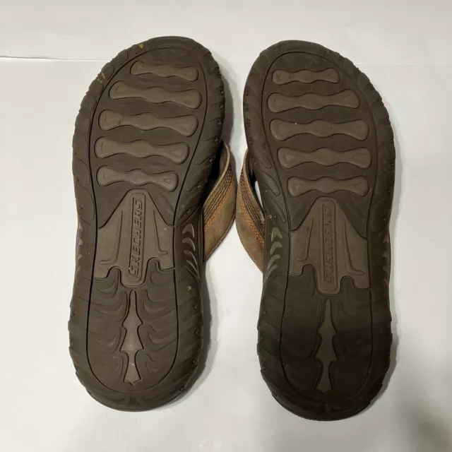 SKECHERS RELAXED FIT Memory Foam 360 Sandals Brown Thong Flip Flops ...