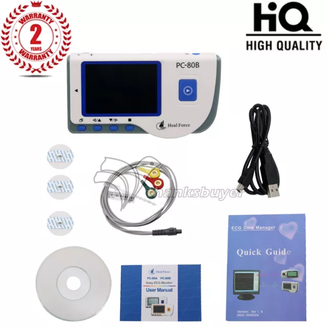 PC-80B Handheld ECG Monitor LCD Electrocardiogram Heart Monitor Recorder Health