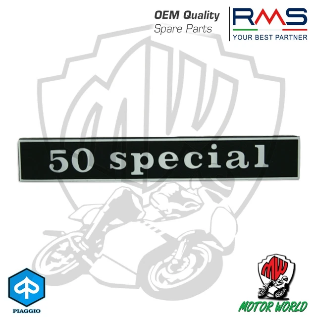 TARGHETTA FREGIO STEMMA ALLUMINIO POSTERIORE PER PIAGGIO VESPA 50 L - Foto 7