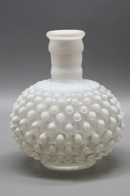 Vintage Fenton White Opalescent Hobnail Milk Glass Perfume Bottle-No Stopper