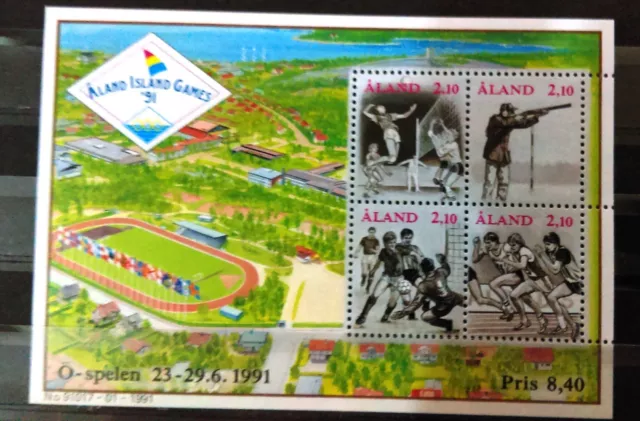 Unused 1991 Mini Sheet From Aland. Sports/Island Games - Sg Cat Value £6+
