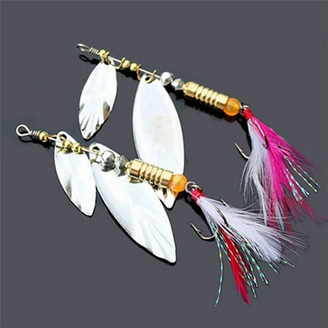 Hook Treble Spinner Bait Tackle Lures Sequins Spoon Feather Fishing Pai=KE