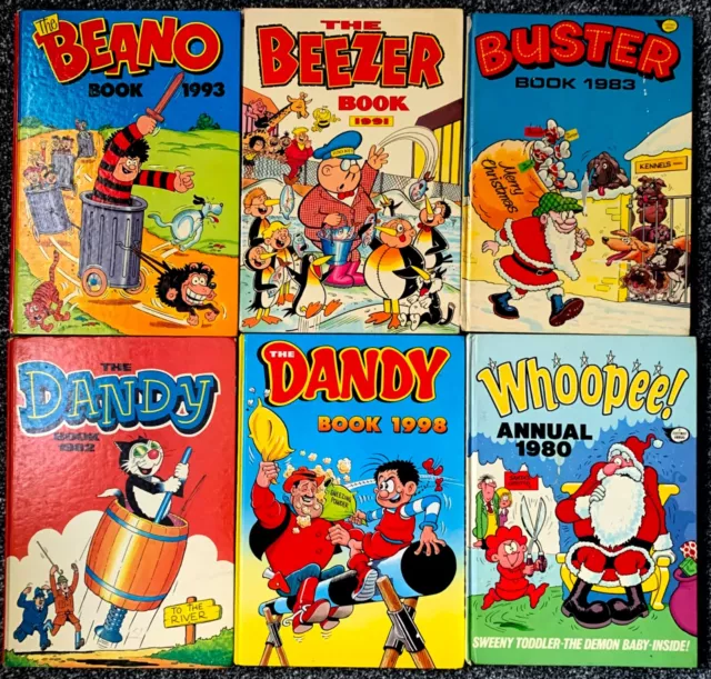 Bundle Books DANDY'1982/98 BEANO 1983, BEEZER 1991 Buster 1982 Whoopee 1980