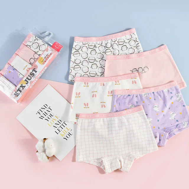Girls Boxer Shorts 5 Pack Underwear Briefs Cotton Knickers Age 2 5 6 7 8 16 Yrs