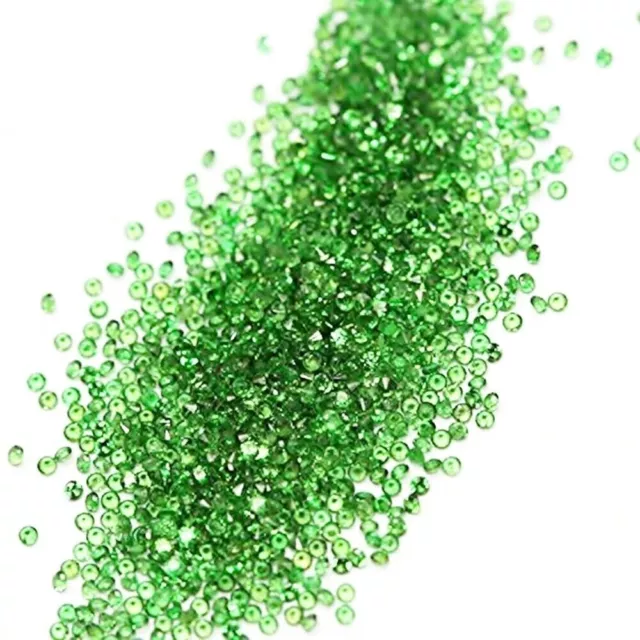 Großhandel Menge 1.25mm Rund Natürlich Tsavorit Grün Granat Lose Geeicht Juwelen