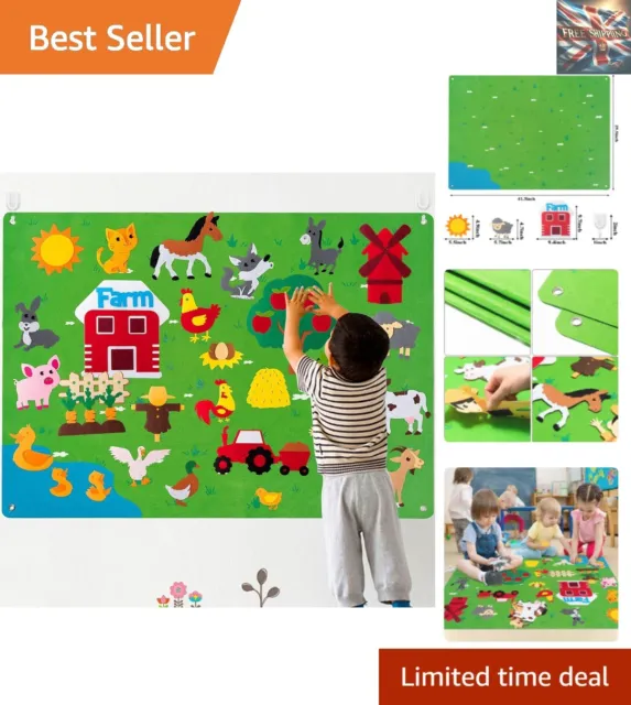 Farm Story Board Set - 3.5ft, 38pcs - Preschool Educational Flannel Board Kit
