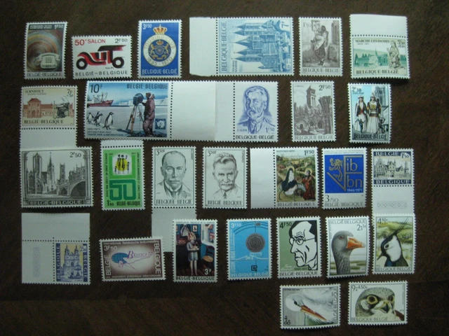 Belgien 1971/72: 27 Marken aus Mi.-Nr. 1624-1709 postfrisch.