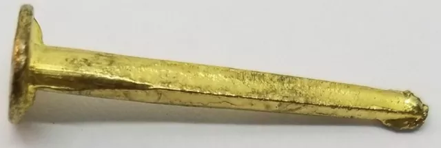 Brass Trunk Nails 1" Long - (1/4 LB Bag) chest steamer antique vintage old tacks