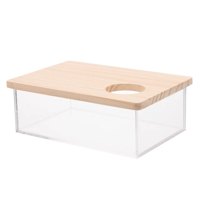 Criceto sandbox piccolo contenitore contenitore trasparente coperchio sabbia bagno acrilico