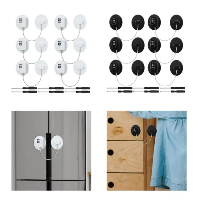 6x Refrigerator Lock Combination Fridge Lock Closet Door Lock Drawer Locks for