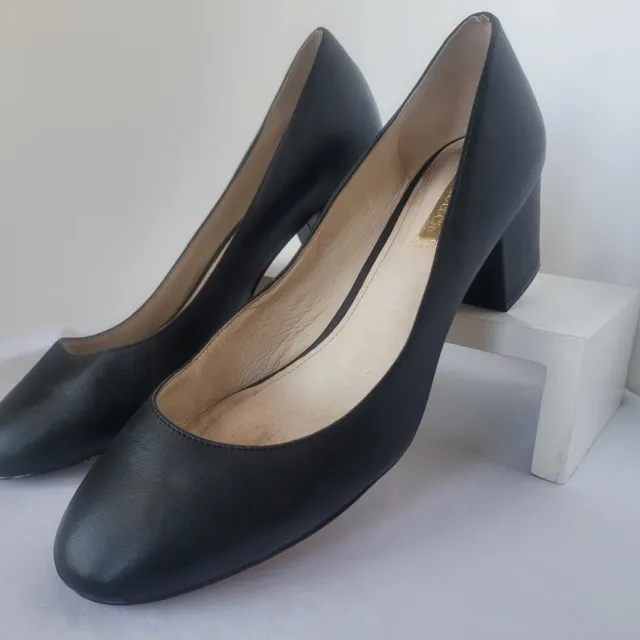 Louise et Cie Heels Womens Size 9.5 M Lo-Knox Black Leather Pumps Shoes Slip-On