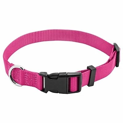 Paquete de 3 - Cuello de nailon ajustable para perro Pet Expert, rosa, 3/8 x 8-12 pulgadas -PE224004