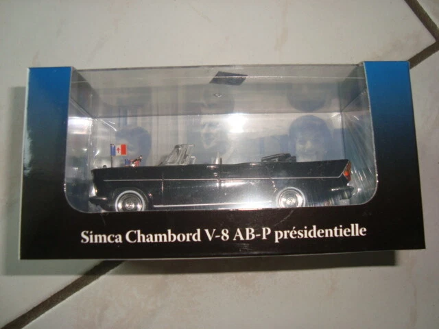 1/43 en boite president presidentielle simca chambord de gaulle kennedy