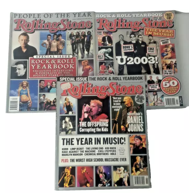 Rolling Stone Magazine Yearbooks x 3 1999 - 2003 Issue: 569, 610, 583