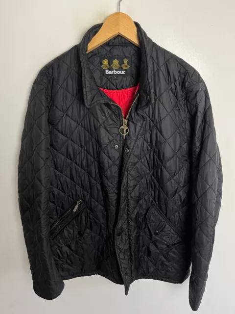 Barbour Chelsea Sportsquilt Mens M/L Black Coat Jacket Quilted Rainproof #2