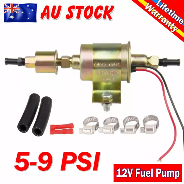 12V Electric Fuel Pump Inline Diesel Petrol Low Pressure 5-9PSI 130 LPH Facet AU
