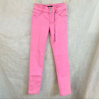 DKNY Pink Skinny Jeans Girls Zip Button Denim Pants