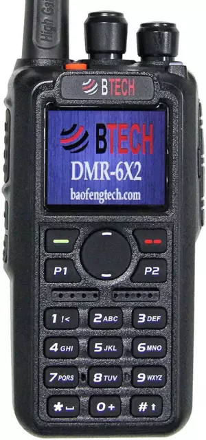 Radio bidireccional de doble banda DMR-6X2 (DMR y analógica) de 7 vatios (136-174Mhz VHF y 400-48