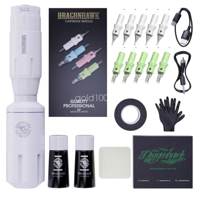 Dragonhawk Wireless Power Supply Battery Tattoo Machine Pen Cartridge Needle Box