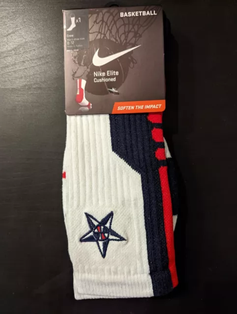 Nike Elite 2.0 Team USA Crew Socks Men L 8-12 Dri Fit Kobe Lebron Melo Jordan Nike Elite 2.0 Team USA Crew Socks Men L 8-12 Dri Fit Kobe Lebron Melo Jordan