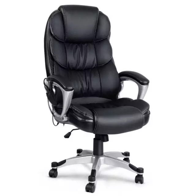 Danoz Direct - Artiss 8 Point Massage Office Chair Heated Seat PU Black