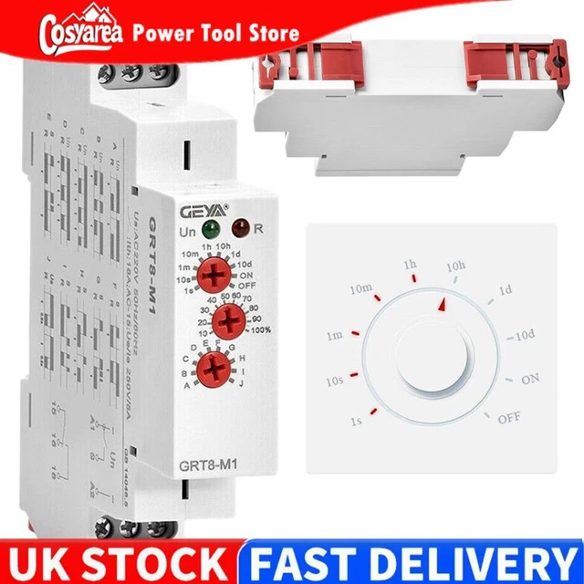 AC 230V 16A 1SPDT Multifunction Timer Relay On Off Time Delay Relay for ...