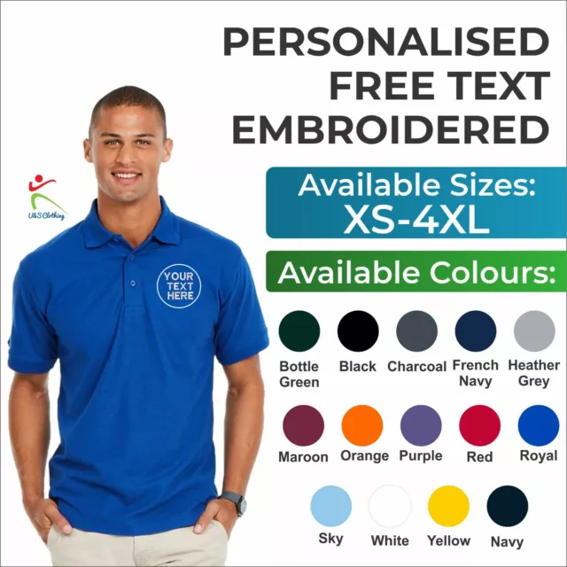 Personalised Uneek UC108 Deluxe Poloshirt Custom Workwear Embroidered Polo Shirt