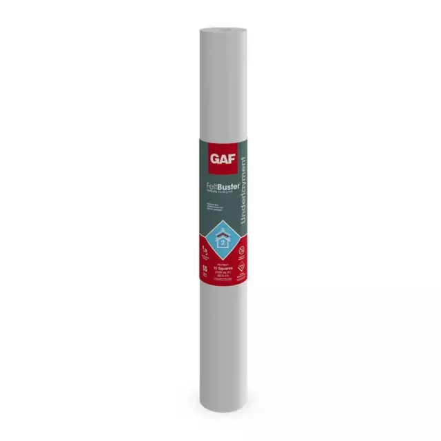GAF FeltBuster 48 in x 250 ft Synthetic Roofing Underlayment Roll Tear Resistant
