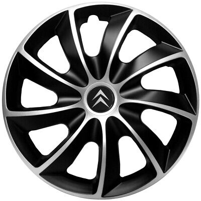 15'' Wheel trims Hub Cups CITROEN Berlingo van Xsara Picasso Nemo - silver-black