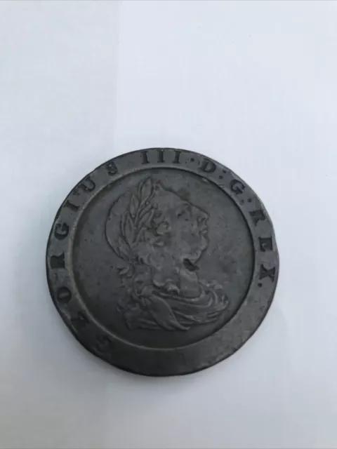 1797 GEORGE III CARTWHEEL TWOPENCE  British Copper Coin