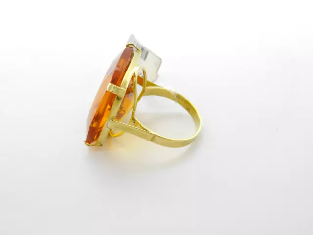 Anello da donna in oro giallo 750 18 kt di Topazio IDR giallo citrino gioiello 2