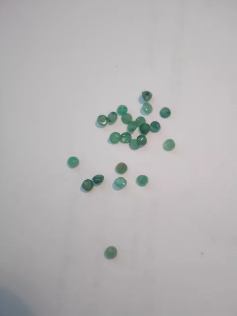 1 unbehandelte kolumbianische Smaragd, Emerald, round facet ca 2,7 mm