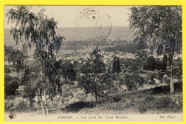 cpa 95 - SANNOIS (Val d'Oise) Vue prise des VIEUX MOULINS vers 1916