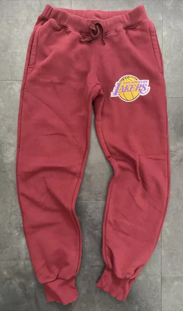 LA Lakers NBA Basketball Trainingshose Jogginghose Sweatpants Hose Gr.S Weinrot