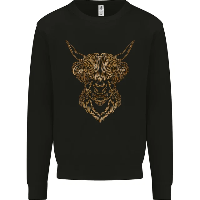 A Highland Cow Drawing Kids Sweatshirt Jumper