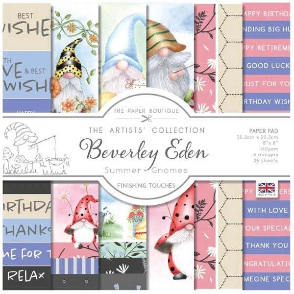 Paper Boutique Summer Gnomes 8x8 finishing touches paper pad (C3.31)