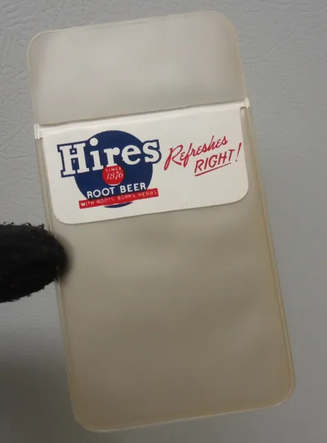 vintage hires root beer advertising vinyl pouch sleeve pocket soda business card