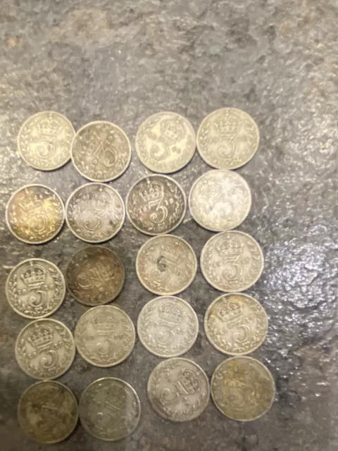 Silver 3 Pence Coins