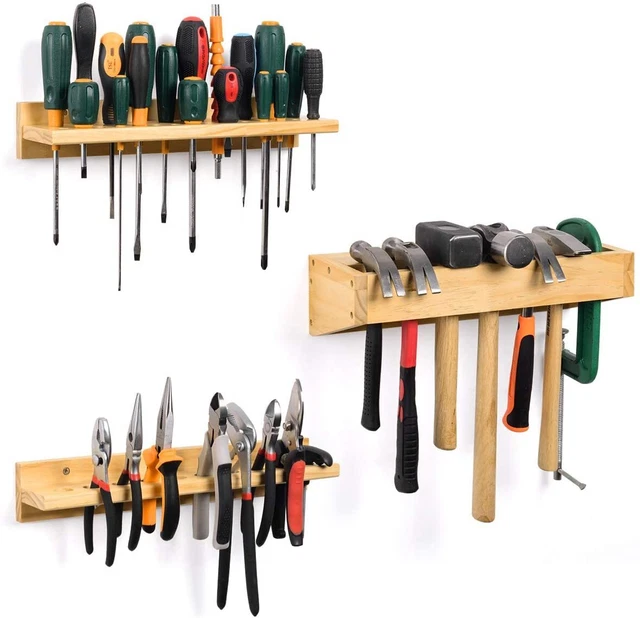 Porte-tournevis en bois, porte-marteau, organisateur de pinces, rangements