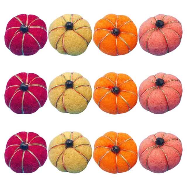 12 piezas adornos festivos de calabaza de fieltro día de Acción de Gracias