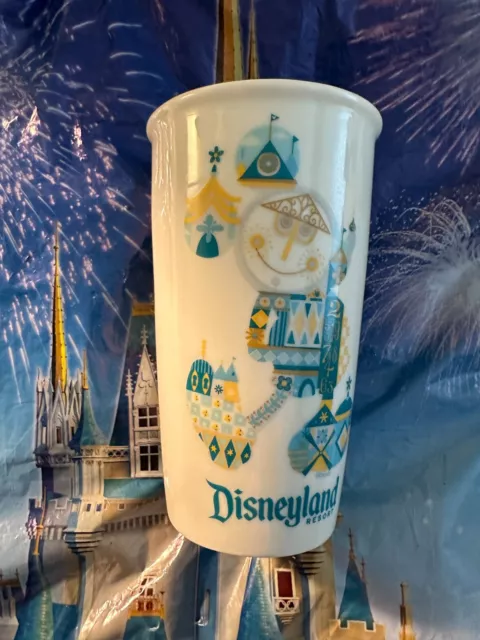 STARBUCKS DISNEYLAND it's a small world 12OZ CERAMIC TUMBLER TRAVEL MUG DISNEY