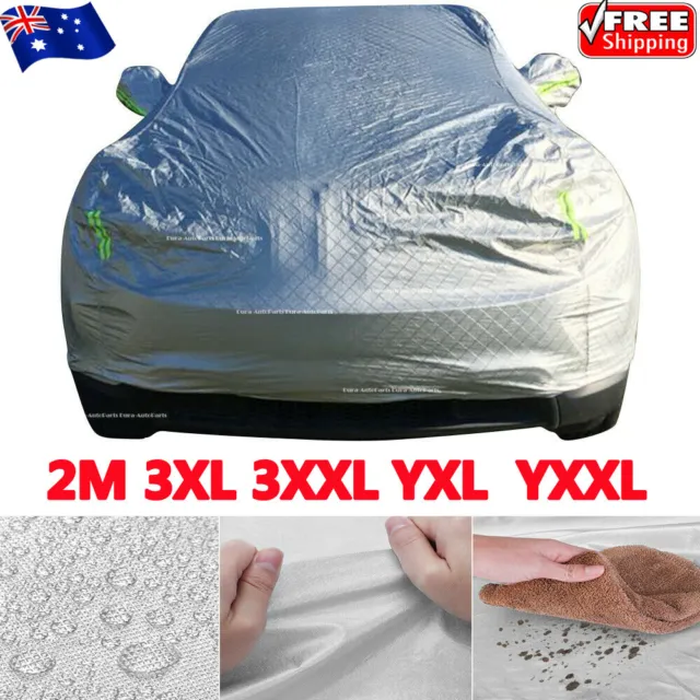 Large Car Cover Waterproof Aluminum 3 Layer UV Dust Hail Resitant Universal Size