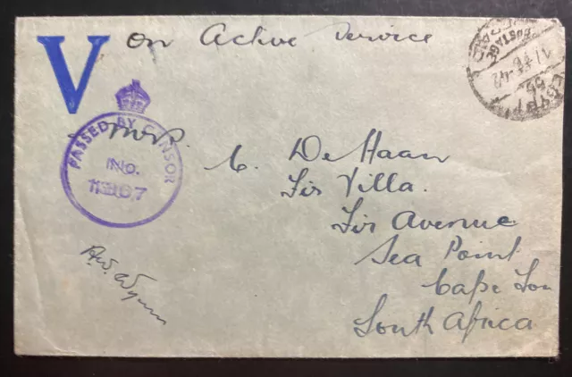 1942 Field Post Office In Egypt Censored OAS Cover To Cape Town South Africa