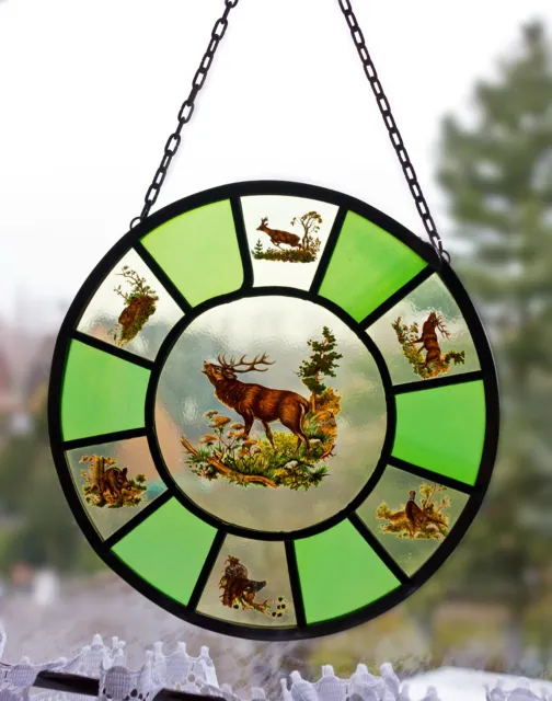 Fensterbild Glas Blei Jagdmotive Jagd Wildtiere
