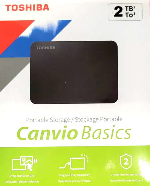 Toshiba 2TB USB 3.0 Festplatte - für PC Computer Laptop Backup Daten Sicherung