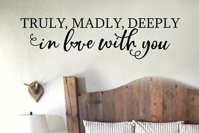 Master Bedroom Quotes Truly, Deeply in Love With You Modern Wall Decals Stickers