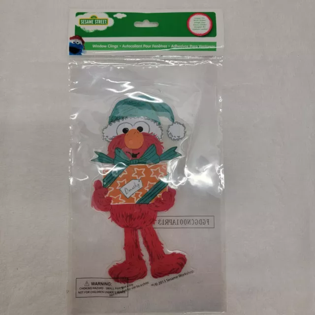 Sesame Street ELMO 8”X 4” CHRISTMAS Reusable Window Cling Sticker Washable New