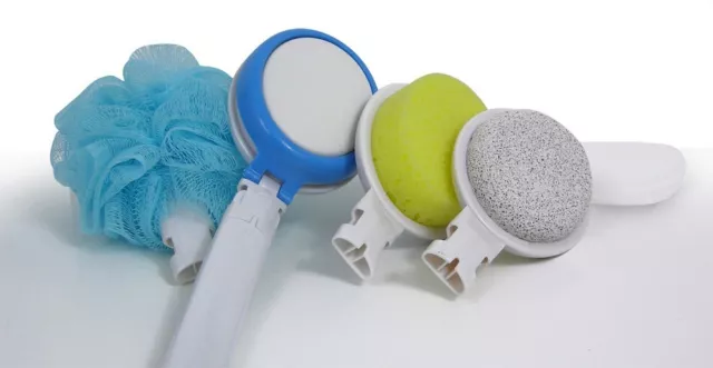 Long Handled Body Care Bath Set, Lotion Applicator, Loofah, Pumice And Sponge