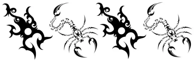 4 Tatuaggi Temporanei Tattoo Scorpioni Scorpio Tribali