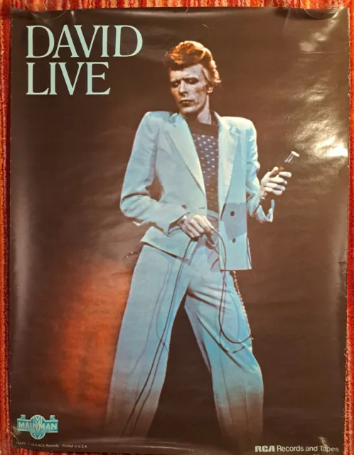 David Bowie David Live 1974 Original RCA Mainman USA Promo Poster Very Rare